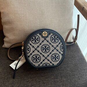 tory burch t monogram jacquard circle bag